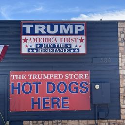 They sell hot dogs, coffee and all things Trump! They sell hot dogs, coffee and all things Trump!