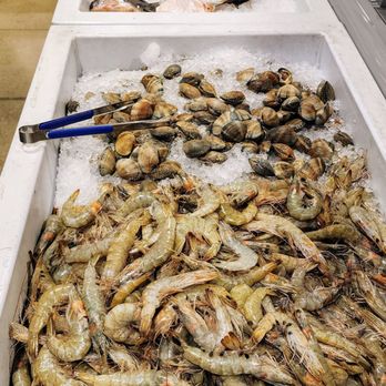 H Mart - Halibut collars & shrimp or prawns (6/5/25) - International Grocery Near Me - Seattle, Washington