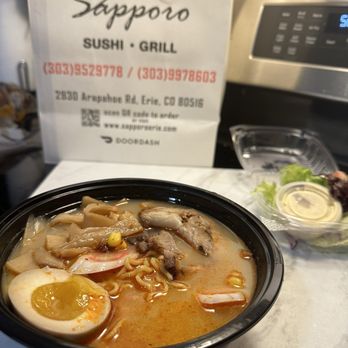 Sapporo Sushi & Grill - Volcano Ramen and side salad - Sushi Bars Near Me - Erie, Colorado Sapporo Sushi & Grill - Volcano Ramen and side salad - Sushi Bars Near Me - Erie, Colorado