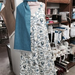Fabric Mart - A dress done for Linda out of newly arrived fabrics. Plus a matching scarf for those chilly evenings.
