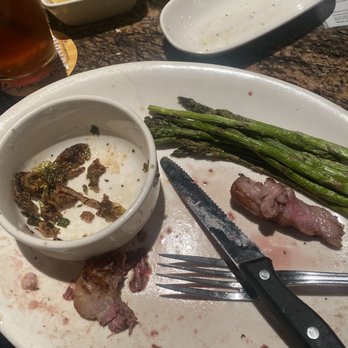 BJ's Restaurant & Brewhouse - Steak, asparagus and Brussels sprouts. - New American Near Me - Webster, Texas BJ's Restaurant & Brewhouse - Steak, asparagus and Brussels sprouts. - New American Near Me - Webster, Texas