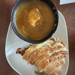 Chicken Salad Croissant with Butternut Squash Soup