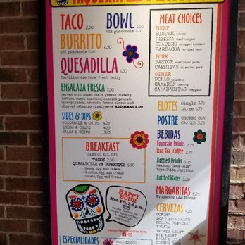 Taqueria La Ventana - Menu by the main entrance - Mexican Near Me - Addison, Texas