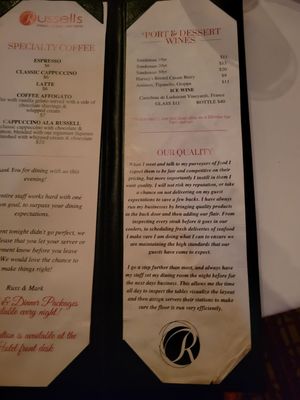 Menu photo 4 Russell's Steaks Chops & More Williamsville, NY Menu photo 4 Russell's Steaks Chops & More Williamsville, NY