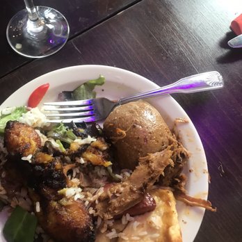 Mamajuana Cafe Paterson - Pernil (pork), maduro, queso frito (fried cheese),mangu, papa (potato) - Wine Bars Near Me - Paterson, New Jersey