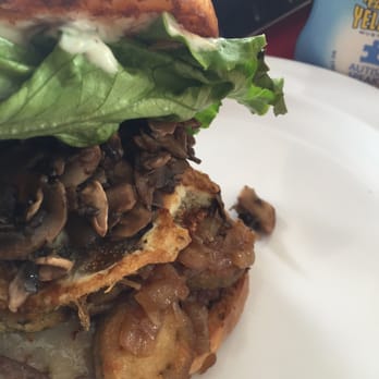 Boulevard Burger - 50/50! Ftw! this one has an egg, mushrooms, grilled onions, beer battered jalapeños, bacon, and pepper jack - Burgers Near Me - Castro Valley, California Boulevard Burger - 50/50! Ftw! this one has an egg, mushrooms, grilled onions, beer battered jalapeños, bacon, and pepper jack - Burgers Near Me - Castro Valley, California