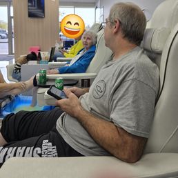 Husband's first pedicure and my grandma got one too.