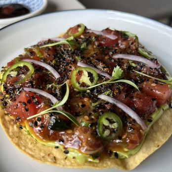 Ryla - Poke tostada (portion is small) - Asian Fusion Near Me - Hermosa Beach, California Ryla - Poke tostada (portion is small) - Asian Fusion Near Me - Hermosa Beach, California