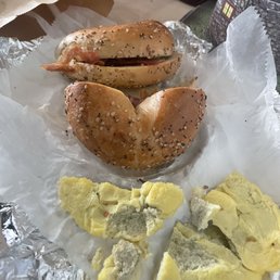 Bacon egg and cheese with gray eggs