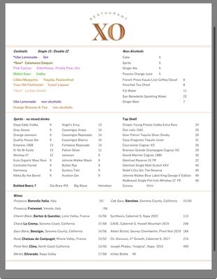 Menu photo 8 XO Restaurant Honolulu, HI