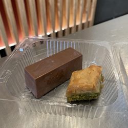 Al-Sham Sweets  - $8.25 Dubai Chocolate Bar & mini Pistachio Baklava