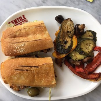 Café Gentile - Grilled chicken sandwich with grilled veggies (veggies were on the soggy side but sandwich is bomb) - Cafes Near Me - Westmount, Quebec Café Gentile - Grilled chicken sandwich with grilled veggies (veggies were on the soggy side but sandwich is bomb) - Cafes Near Me - Westmount, Quebec