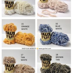 GuChet Yarns - Faux Furn Yarn in Fun and hard to find colors.

https://www.guchet.com/guchetyarns/faux-fur-yarnbyguchet