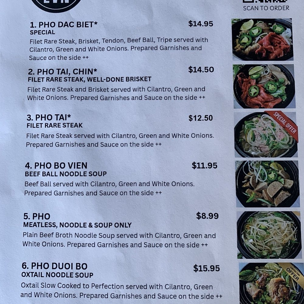 Updated menu Updated menu