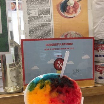 Ice Garden - #14 Rainbow Shave Ice w/ Vanilla Ice Cream $3.81 including tax - Desserts Near Me - Aiea, Hawaii