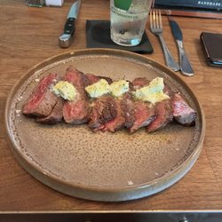 Hagan's Restaurant & Bar - The chef's cut today was a flat iron, cooked rare, no meat jewelry.