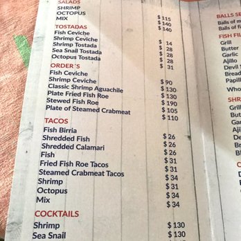 Pajaritos - Menu - Seafood Near Me - Puerto Vallarta, JAL