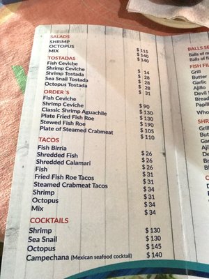 Menu photo 2 Pajaritos Puerto Vallarta, JAL