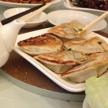 Shanghai River - Two orders of pan fried shrimp and chives dumplings, these are huge! And that's home made shanghai noodles at the back.... - Chinese Near Me - Richmond, British Columbia Shanghai River - Two orders of pan fried shrimp and chives dumplings, these are huge! And that's home made shanghai noodles at the back.... - Chinese Near Me - Richmond, British Columbia