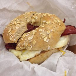 Egg bacon and cheese bagel Egg bacon and cheese bagel