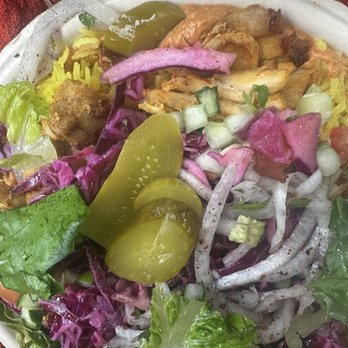 Naf Naf Grill - Moved some of the salad so you can see that this bowl is packed - Middle Eastern Near Me - Aurora, Illinois