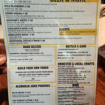 Cheeky Monkey Brewing Company - A menu from a brewpub features in-house craft beers, cocktails, and bottled beverages, with descriptions and prices. - Venues & Event Spaces Near Me - Boston, Massachusetts