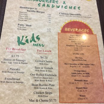 T J's New Mexican Restaurant - Back of the menu. - Tex-Mex Near Me - Los Lunas, New Mexico T J's New Mexican Restaurant - Back of the menu. - Tex-Mex Near Me - Los Lunas, New Mexico