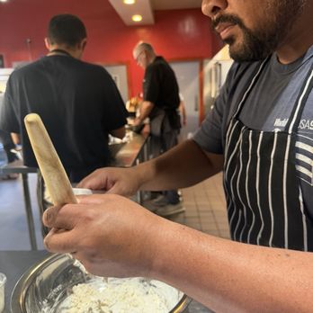 Saute Academy - Preparing the sourdough bread - Team Building Activities Near Me - Monrovia, California
