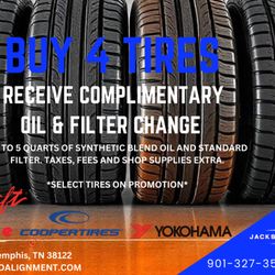 Jackson Tire & Alignment - Buy 4 Tires and get a free oil change. Restrictions apply