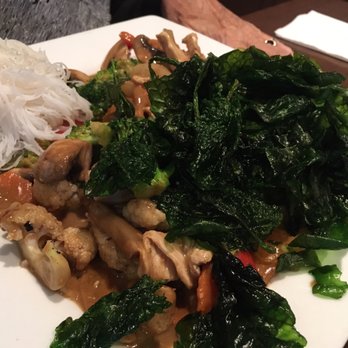 Angkor Palace - Peanut butter sauce chicken with crispy sweet spinach. - Pan Asian Near Me - Boisbriand, Quebec Angkor Palace - Peanut butter sauce chicken with crispy sweet spinach. - Pan Asian Near Me - Boisbriand, Quebec