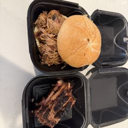 Brisket and pulled pork Brisket and pulled pork