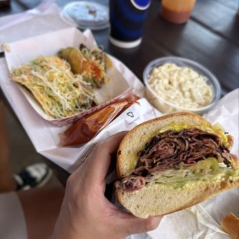 Roundhouse Deli - Loaded pastrami sandwich, tri tip tacos, and potato salad - Delis Near Me - Roseville, California