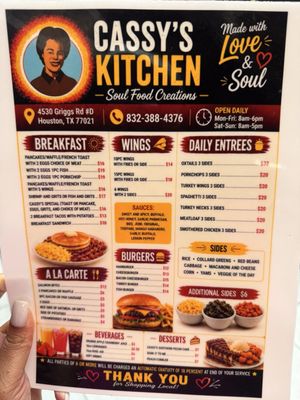 Menu photo 1 Cassy's Kitchen Houston, TX Menu photo 1 Cassy's Kitchen Houston, TX