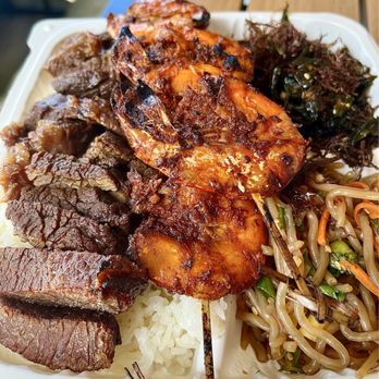 The Hibachi - Kalbi and shrimp plate- pick 2 sides - Seafood Markets Near Me - Kailua, Hawaii The Hibachi - Kalbi and shrimp plate- pick 2 sides - Seafood Markets Near Me - Kailua, Hawaii