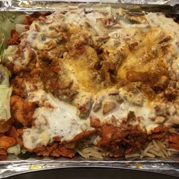 Chicken over Rice. Requested sauces on the side. Got this instead Chicken over Rice. Requested sauces on the side. Got this instead