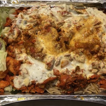 Shah's Halal Food - Chicken over Rice. Requested sauces on the side. Got this instead - Halal Near Me - Hicksville, New York Shah's Halal Food - Chicken over Rice. Requested sauces on the side. Got this instead - Halal Near Me - Hicksville, New York