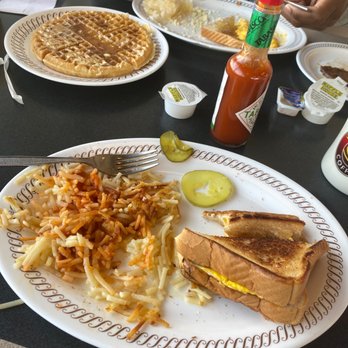 Waffle House - Texas bacon egg and cheese sandwich and the All-Star Special Breakfast - American Near Me - Orlando, Florida