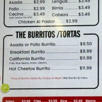 The Taco Station - Tacos menu - Tacos Near Me - Tustin, California