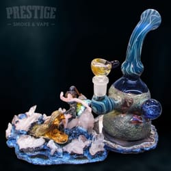 Prestige Smoke & Vape - New #headyglass in stock at our shop in Torrance, CA. Come take a look at the exquisite piece titled "Escape From Crystal Lake".