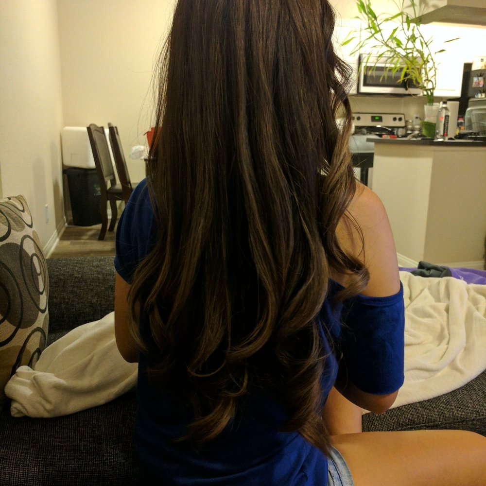 Brian Guy Studio 14 - Beach wedding hair. It's what I always visualized my wedding hair to look like. Long and soft curly hair with an innocent brown tone. - Hair Stylists Near Me - Irvine, California