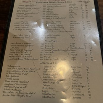 ZuZu - Menu - Tapas Bars Near Me - Napa, California