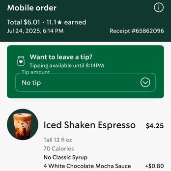 Starbucks - Time order was placed - Coffee & Tea Near Me - Las Vegas, Nevada Starbucks - Time order was placed - Coffee & Tea Near Me - Las Vegas, Nevada