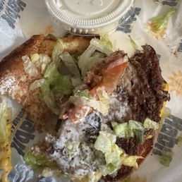 Yuck and burnt burger. Yuck and burnt burger.