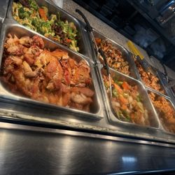 Steam table of delicious food