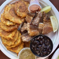 Pork Chicharron Lunch with plantains