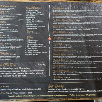 Ana’s Taco Grill Reno - Menu - June 28, 2025 - Mexican Near Me - Reno, Nevada