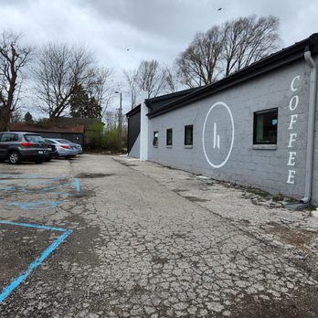 Helm Coffee - Parking next to building - Coffee & Tea Near Me - Indianapolis, Indiana