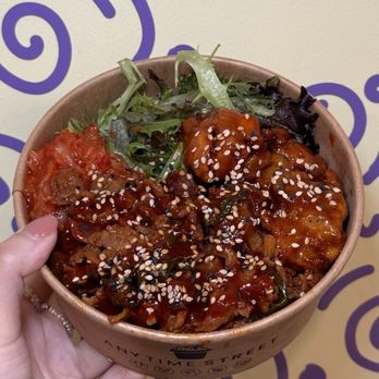 Anytime Street St. Marks - Spicy Pork & Popcorn Chicken Cupbop - Coffee & Tea Near Me - New York, New York Anytime Street St. Marks - Spicy Pork & Popcorn Chicken Cupbop - Coffee & Tea Near Me - New York, New York