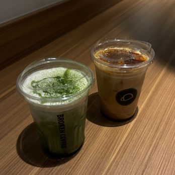 Broken Coffee - Spring Mountain - broken cream matcha latte, broken cream orange latte - Coffee & Tea Near Me - Las Vegas, Nevada