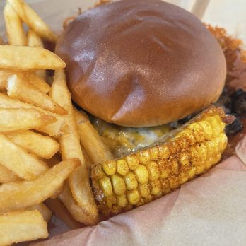 Good Buns - There are no combo meals so fries are sold separately. But it does come with a corn rib - Burgers Near Me - Buena Park, California